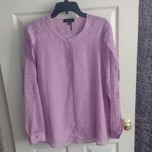 Donna Karan Light Purple Textured Blouse